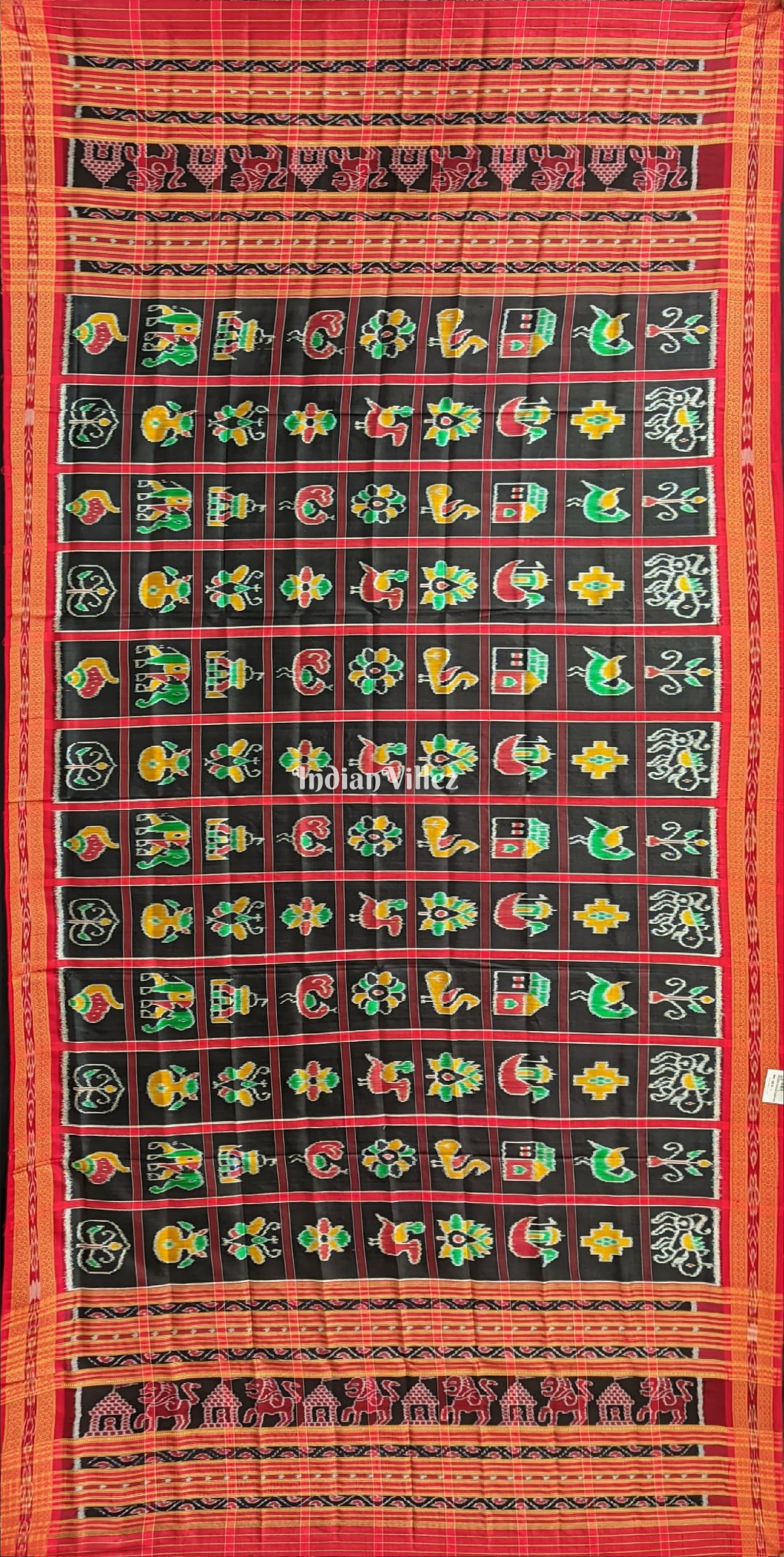 Black Nabakothi Odisha Handloom Silk Dupatta