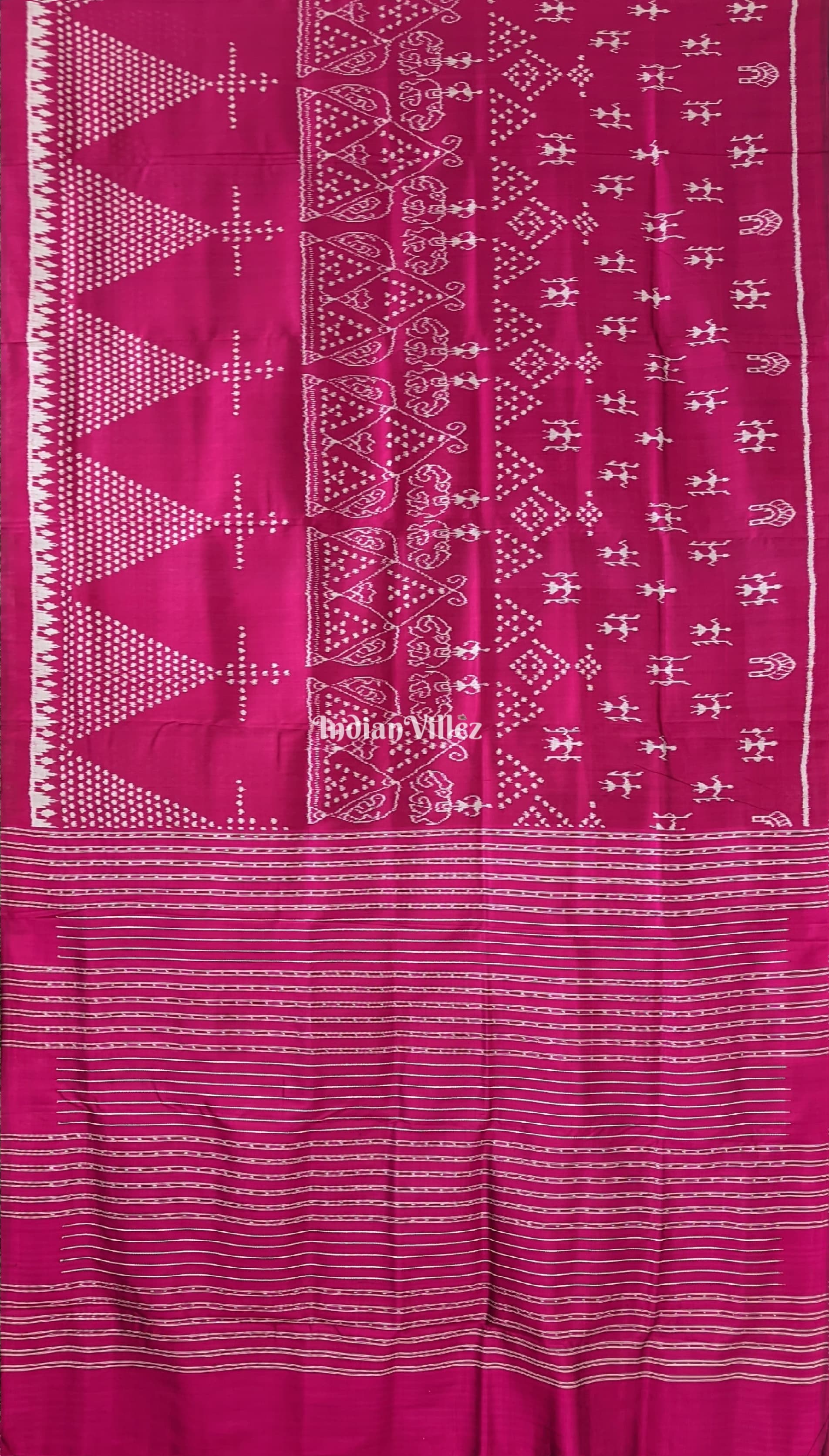 Maroon Elephant Designer Contemporary Silk Saree with Tribal motif