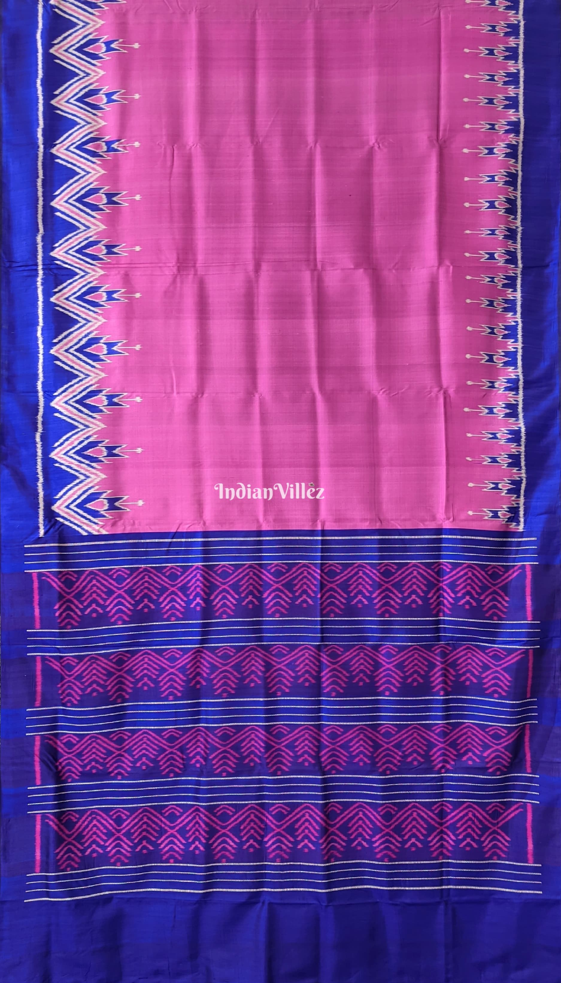 Onion Pink Odisha Ikat Contemporary Silk Saree