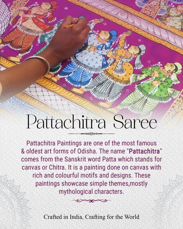 Navy Blue Saura Tribal Art Hand-Painted Pattachitra Saree(Pre Order)