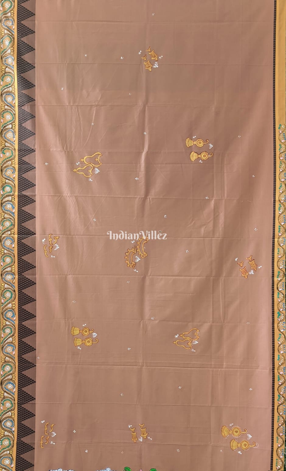 Nartaki Pattachitra Art on Kerala Silk Saree
