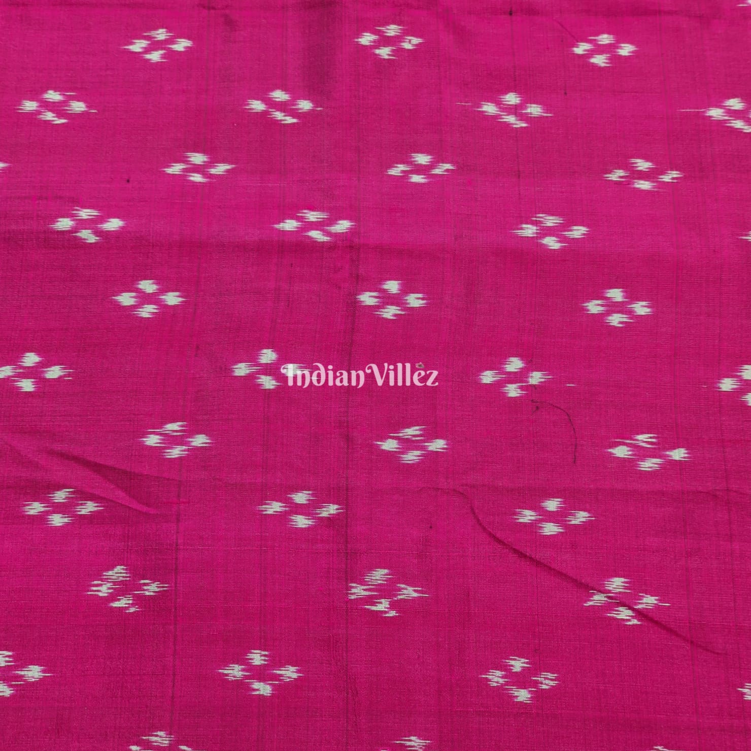 Magenta Sambalpuri Ikat Silk Fabric