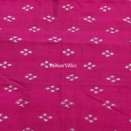Magenta Sambalpuri Ikat Silk Fabric