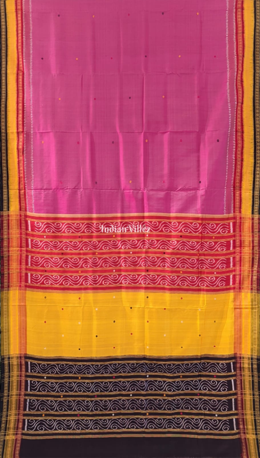 Pink Odisha Ikat Kathiphera Khandua Silk Saree