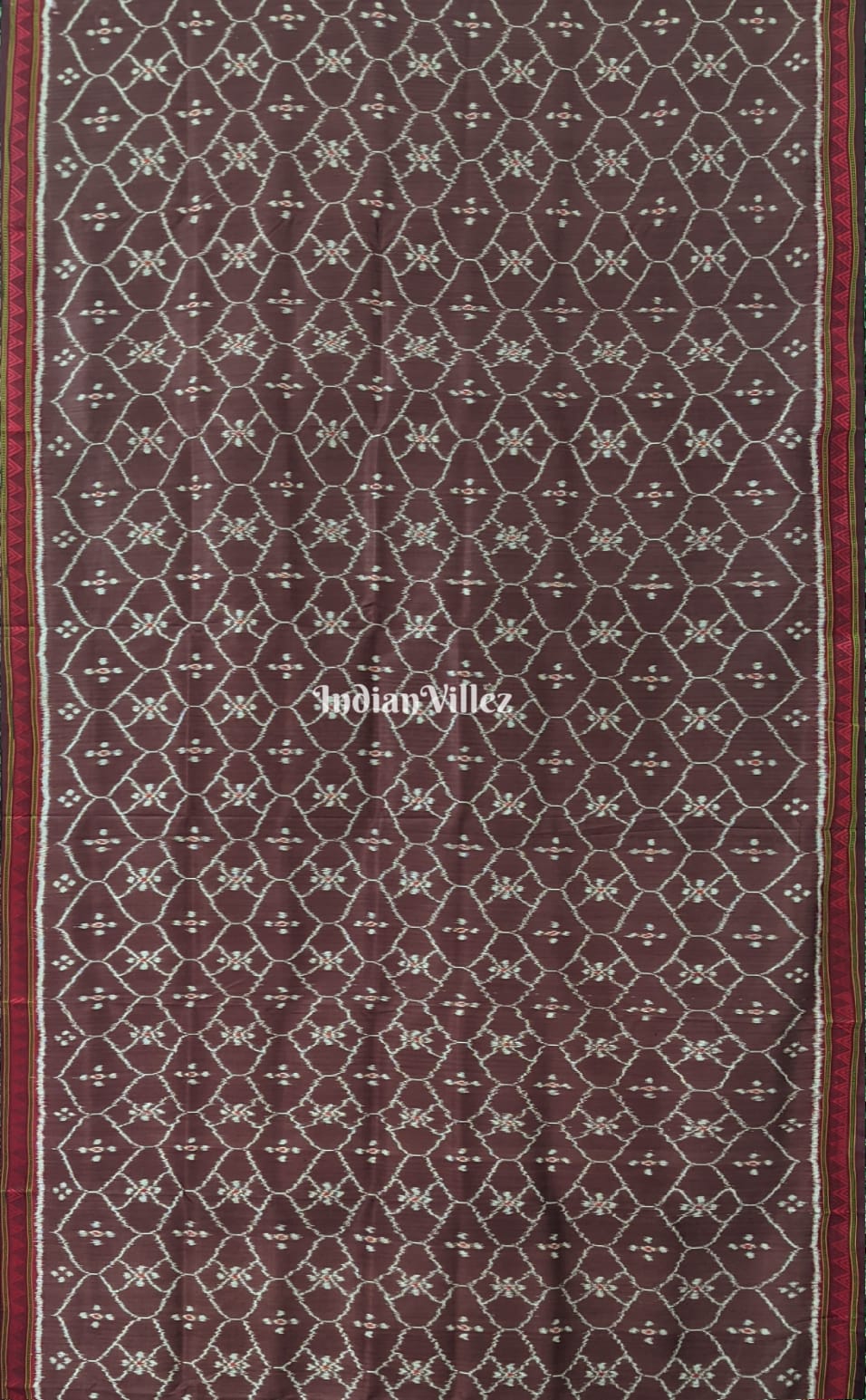 Brown Ganthiapali Theme Contemporary Silk Saree with Dongria Border and Pallu