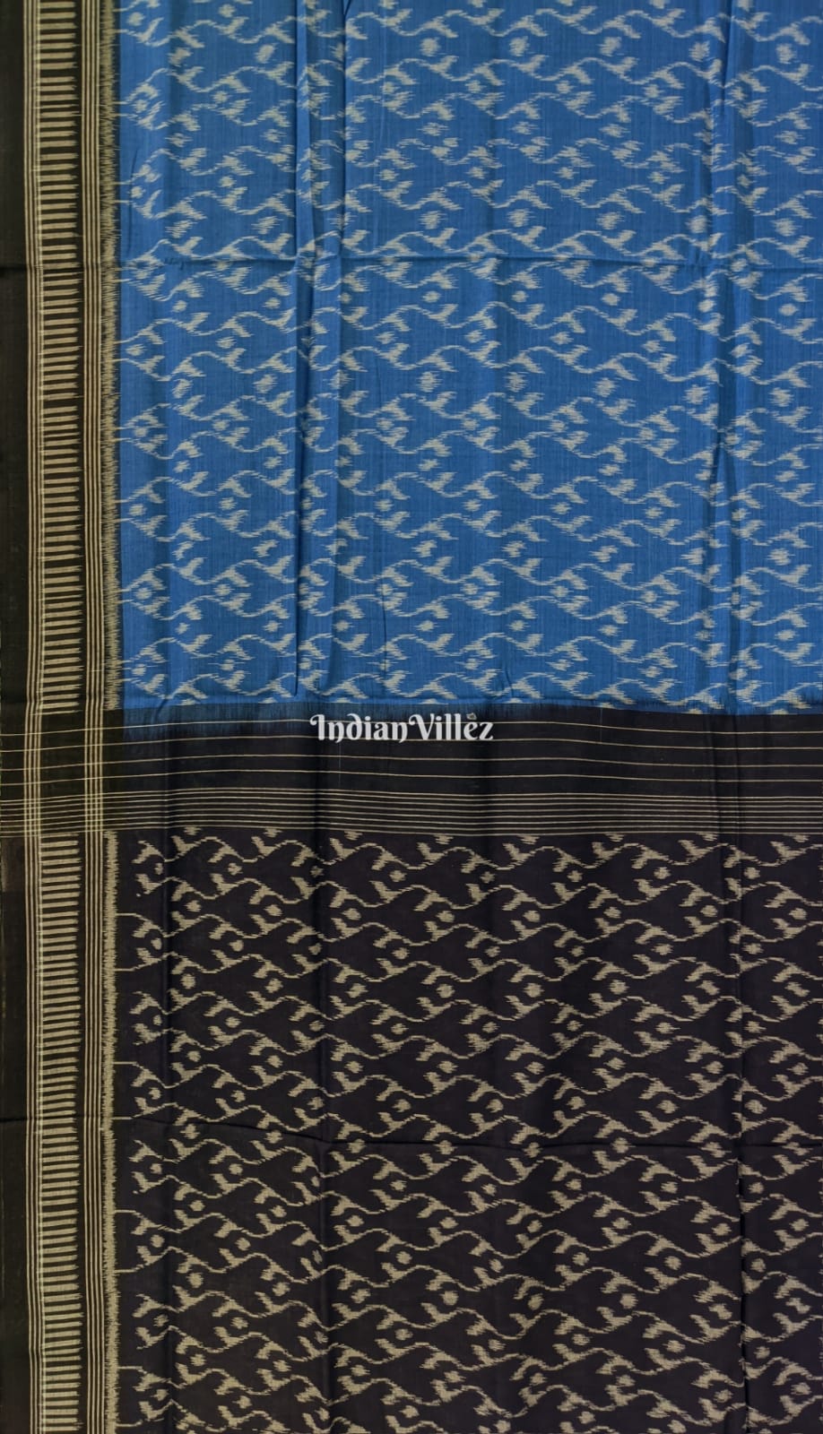 Sky Blue Maniabandha Odisha Ikat Cotton Saree