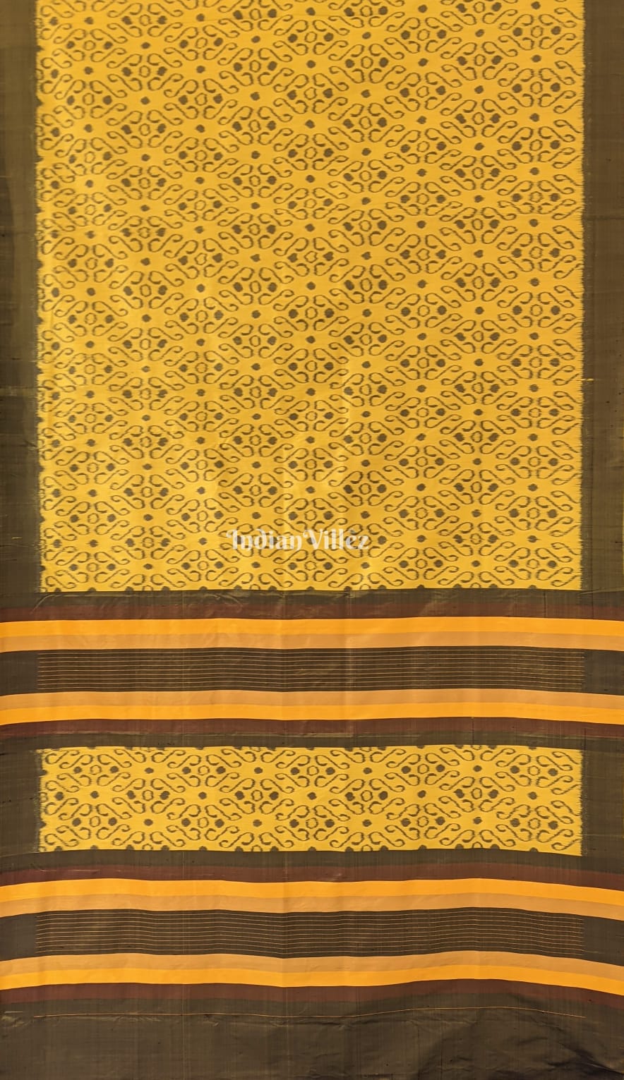 Yellow Contemporary Odisha Ikat Silk Saree