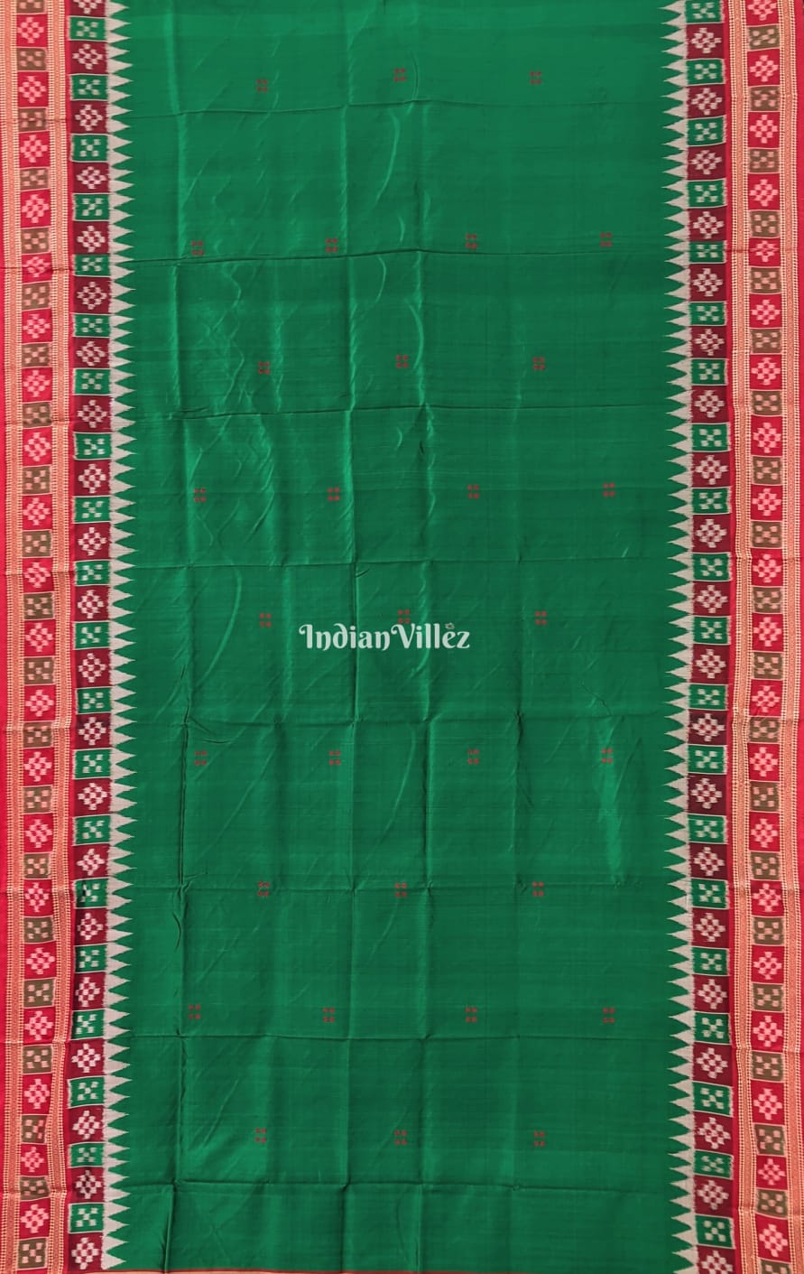 Green Double Border Pasapali Khandua Silk Saree