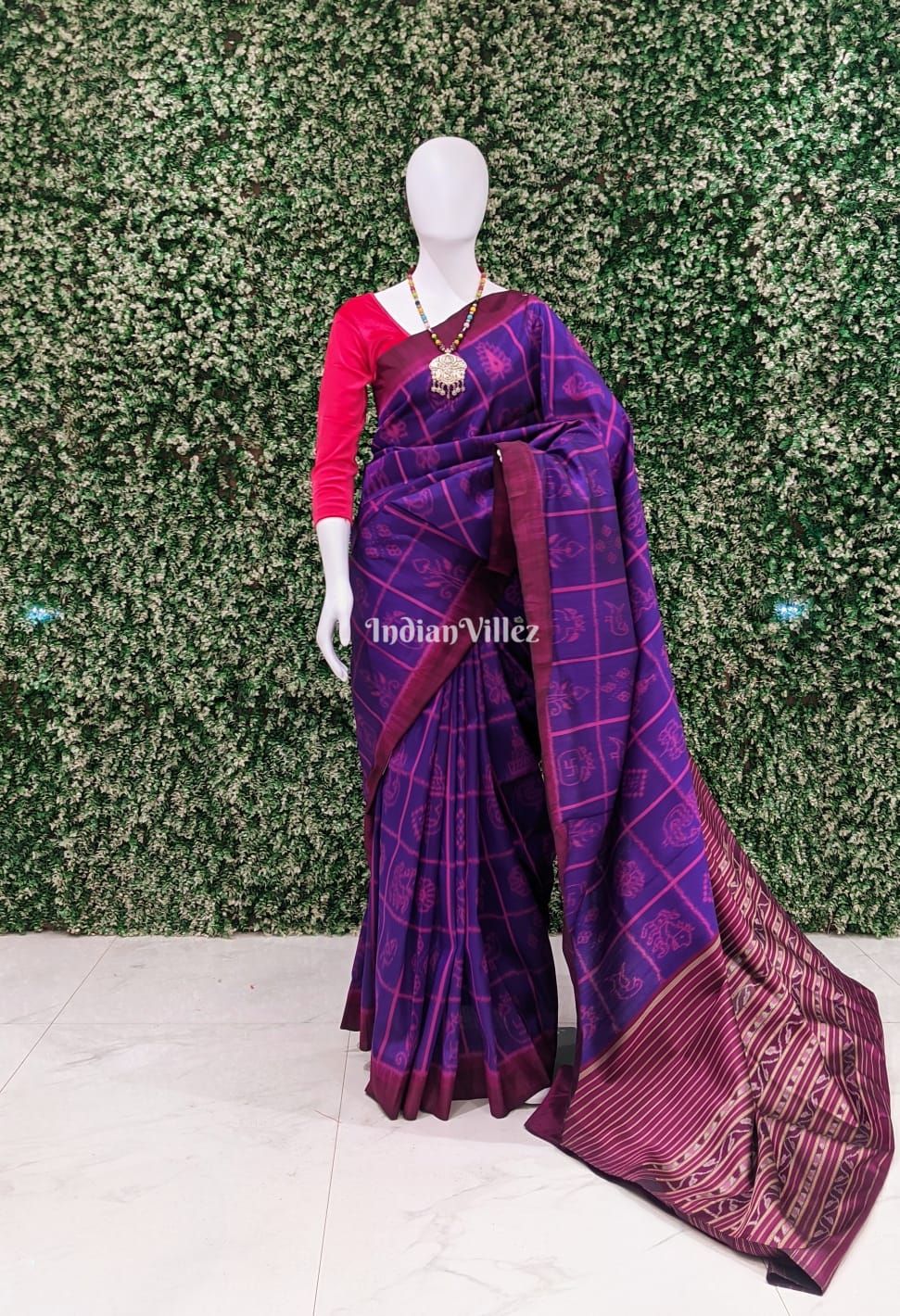 Purple Nabakothi Contemporary Silk Saree
