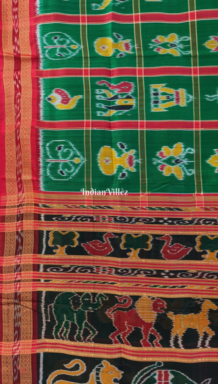 Green Nabakothi Khandua Silk Saree