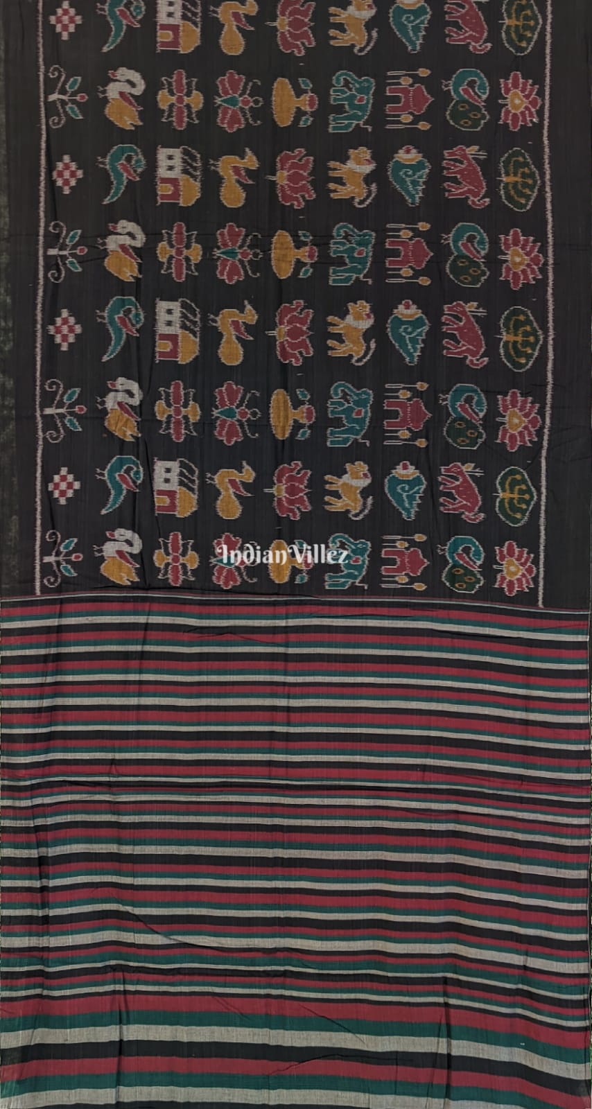 Black Nabarangi Nabakothi Sambalpuri Cotton Saree