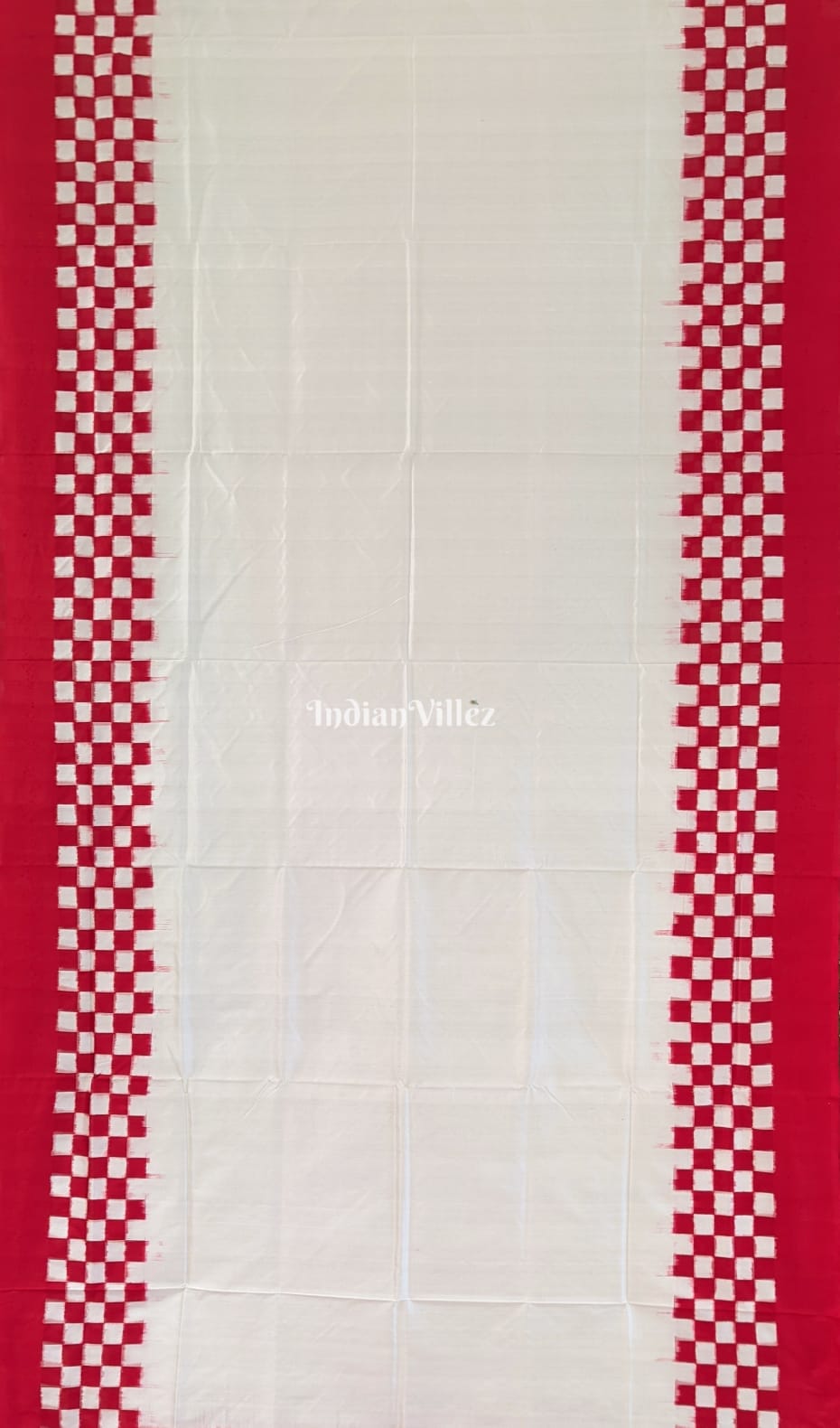 Red White Odisha Ikat Pasapali Sambalpuri Silk Saree