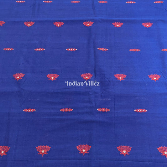 Blue Totus Motif Odisha Ikat Bomkai Cotton Fabric