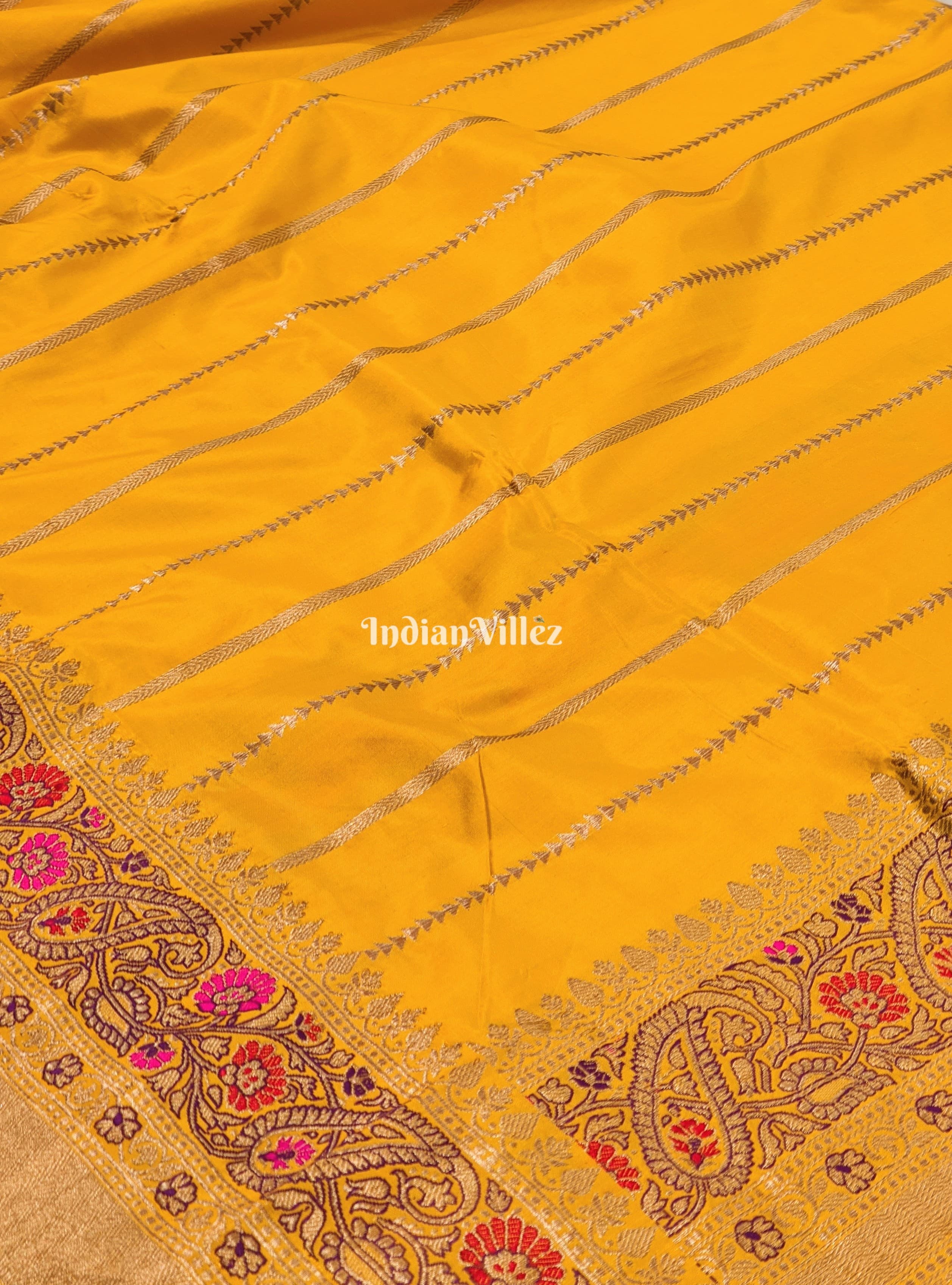 Yellow Designer Pure Banarasi Katan Silk Saree