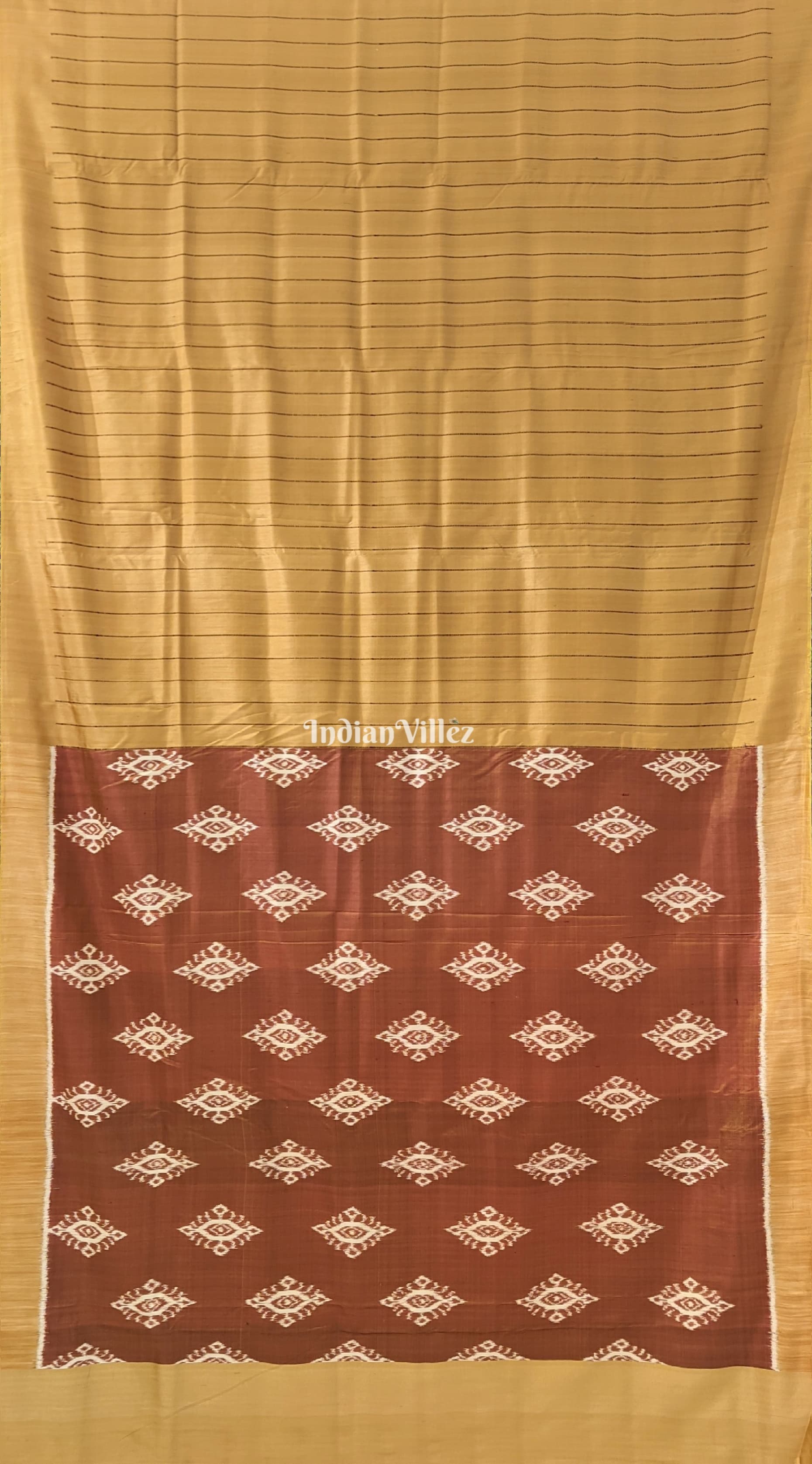 Mustard Yellow Odisha Ikat Designer Contemporary Silk Saree