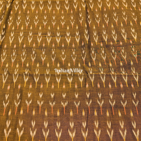Mehndi Green Handwoven Pochampally Ikat Cotton Fabric