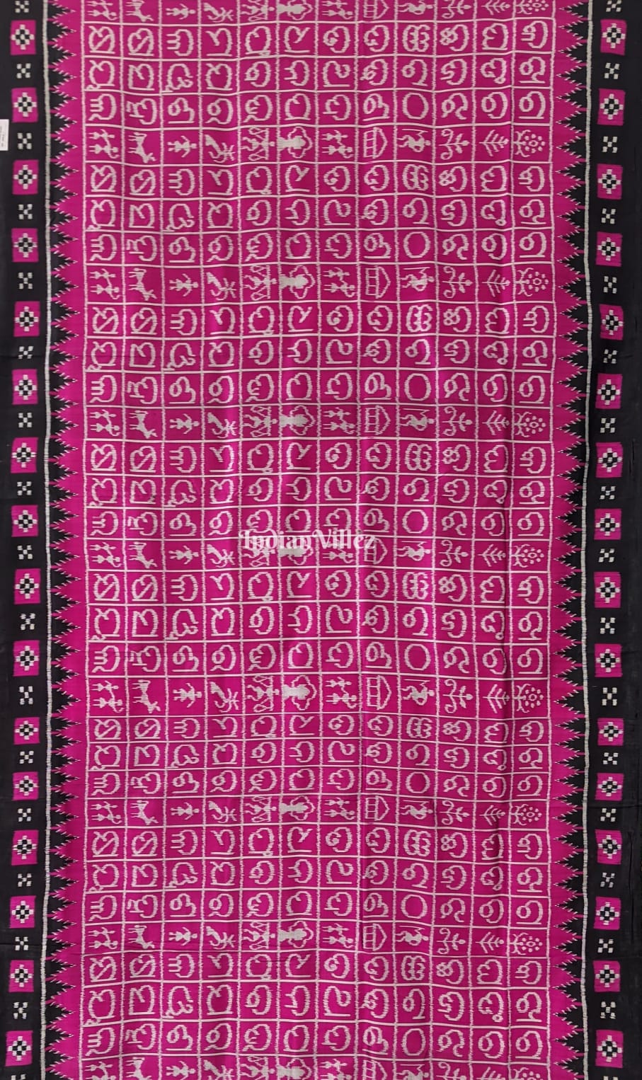 Rani Pink Odia Barnamala Designer Contemporary Silk Saree