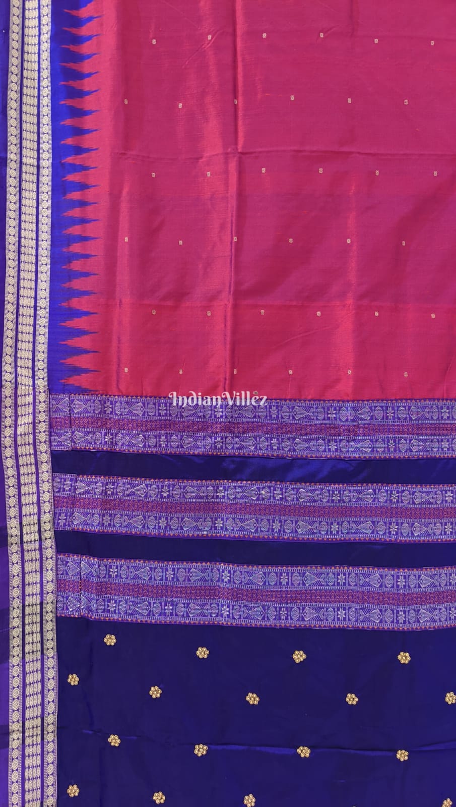 Brick Red Zardosi Sambalpuri Ikat Silk Saree