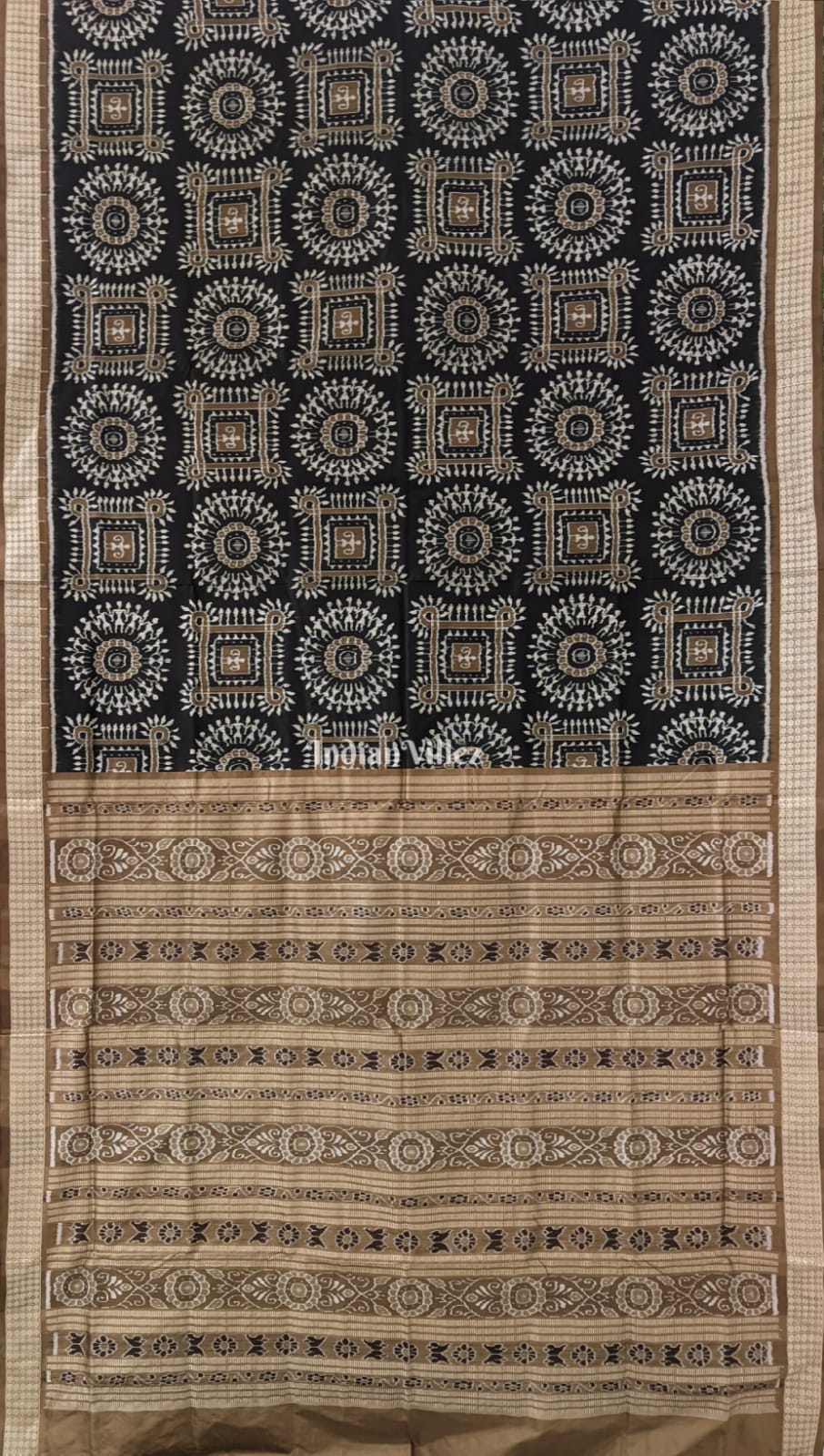 Black Mehendi Odisha Ikat Pure Sambalpuri Silk Saree