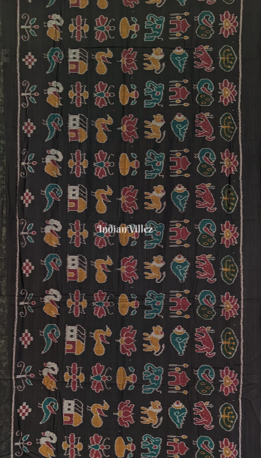 Black Nabarangi Nabakothi Sambalpuri Cotton Saree
