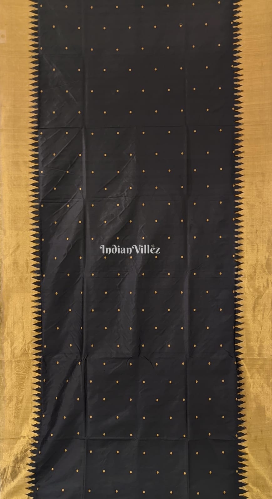 Black Golden Border Tissue Zari Sambalpuri Silk Saree