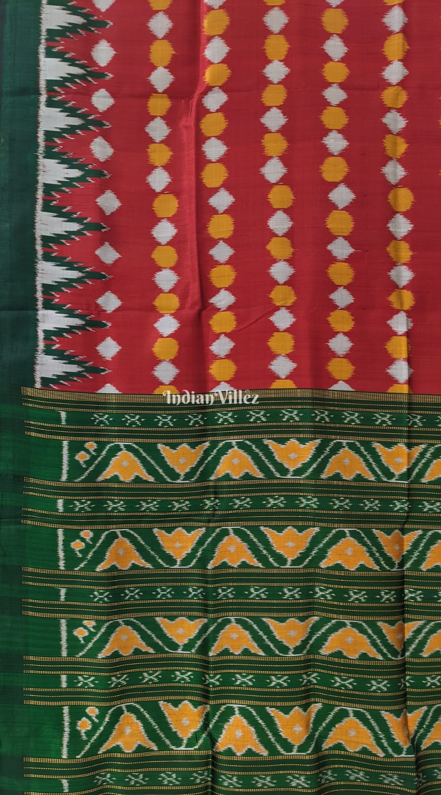 Maroon Odisha Ikat Contemporary Silk Saree