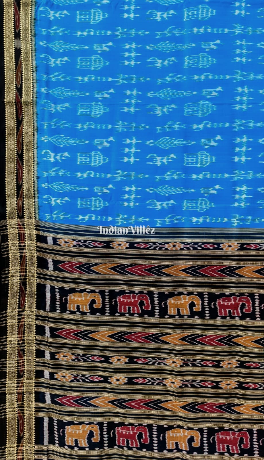 Copper Sulphate Tribal Khandua Silk Saree