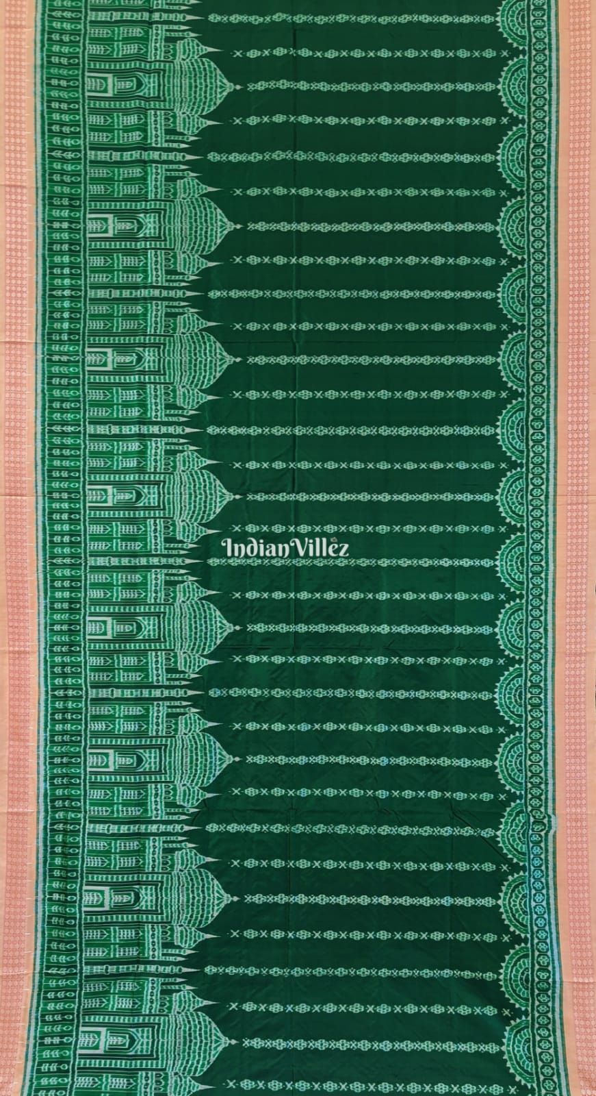 Green Odisha Ikat Pure Sambalpuri Silk Saree