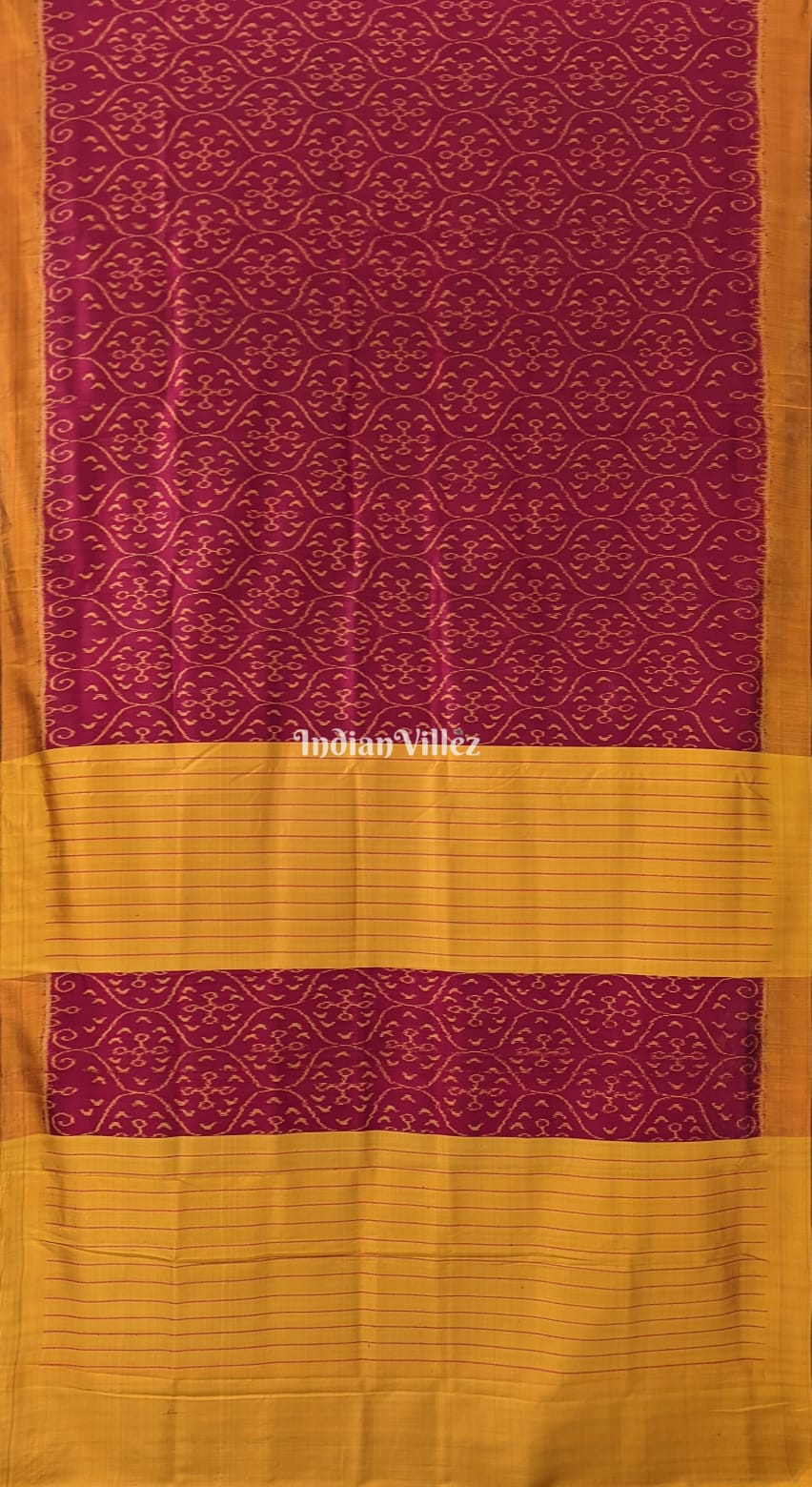 Maroon Golden Contemporary Khandua Silk Saree