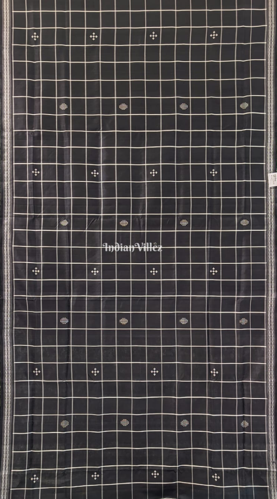 Black Double Pallu Berhampuri Silk Saree