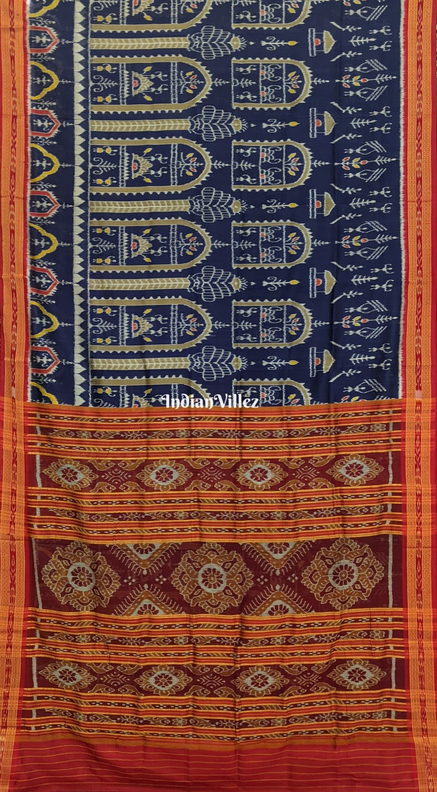 Blue Tribal Odisha Ikat Khandua Silk Saree