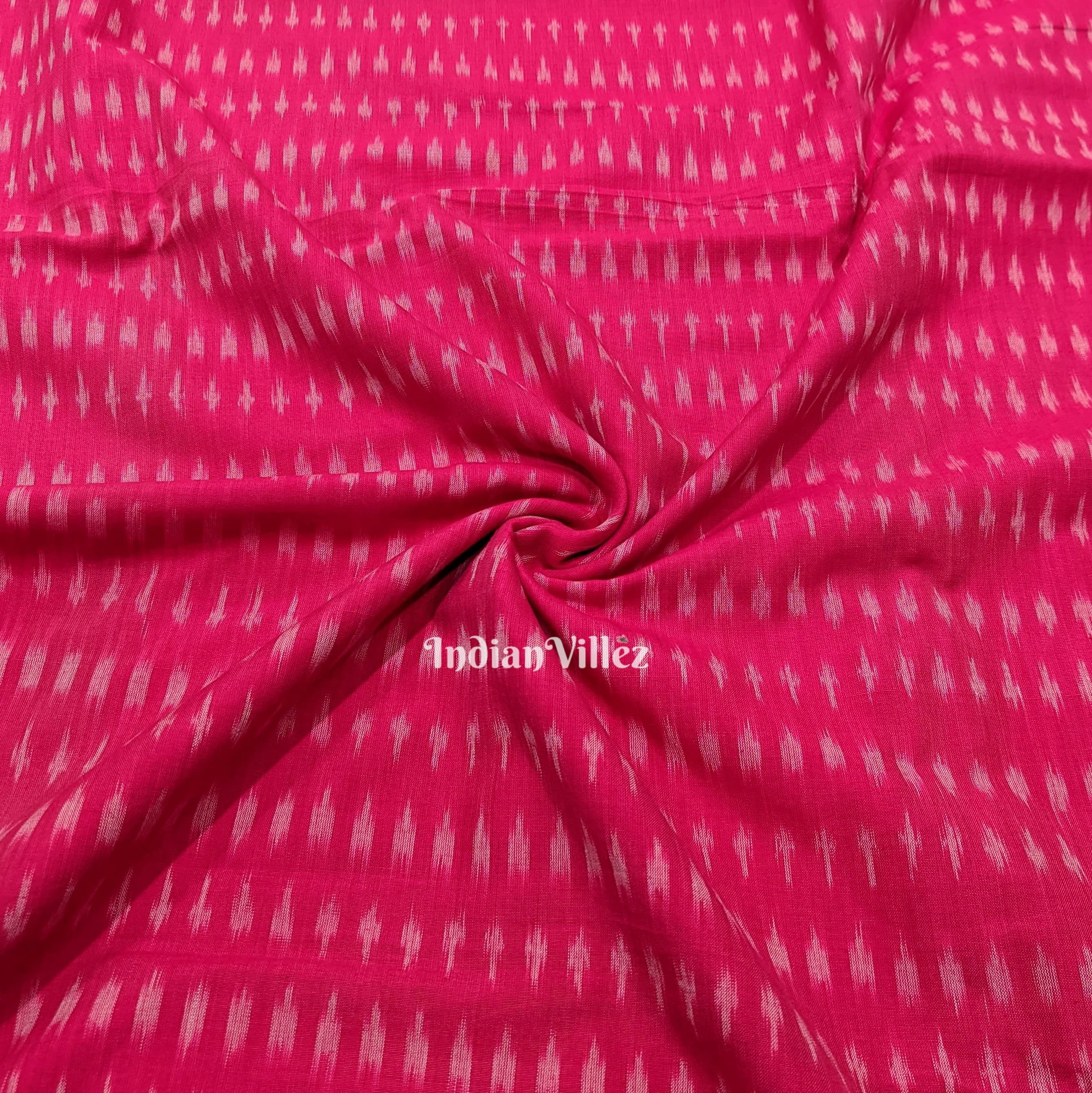 Rani Pink Handwoven Cotton Pochampally Ikat Fabric