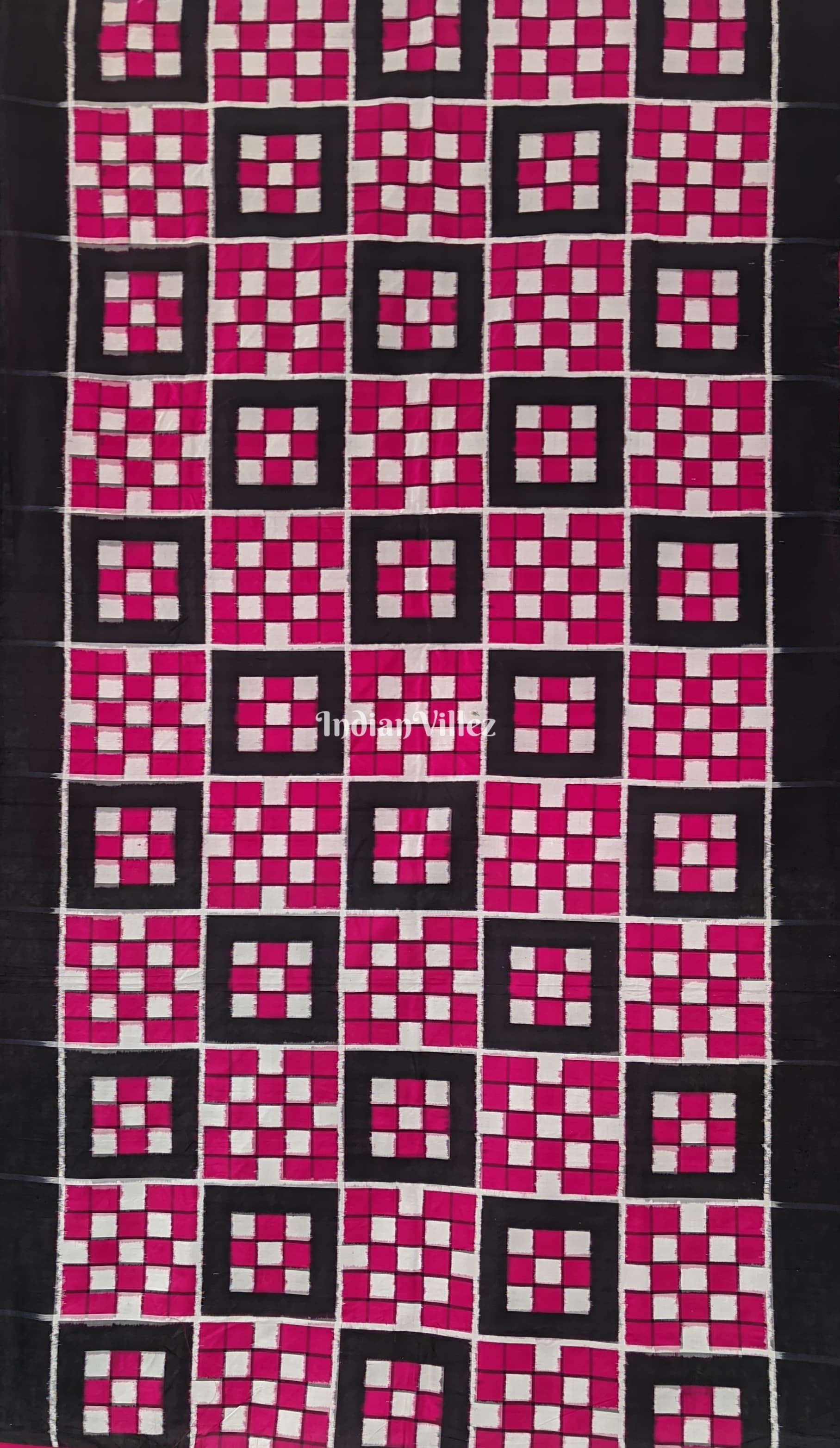 Rani Pink Sambalpuri Pasapali Raja Theme Pattachitra Silk Saree