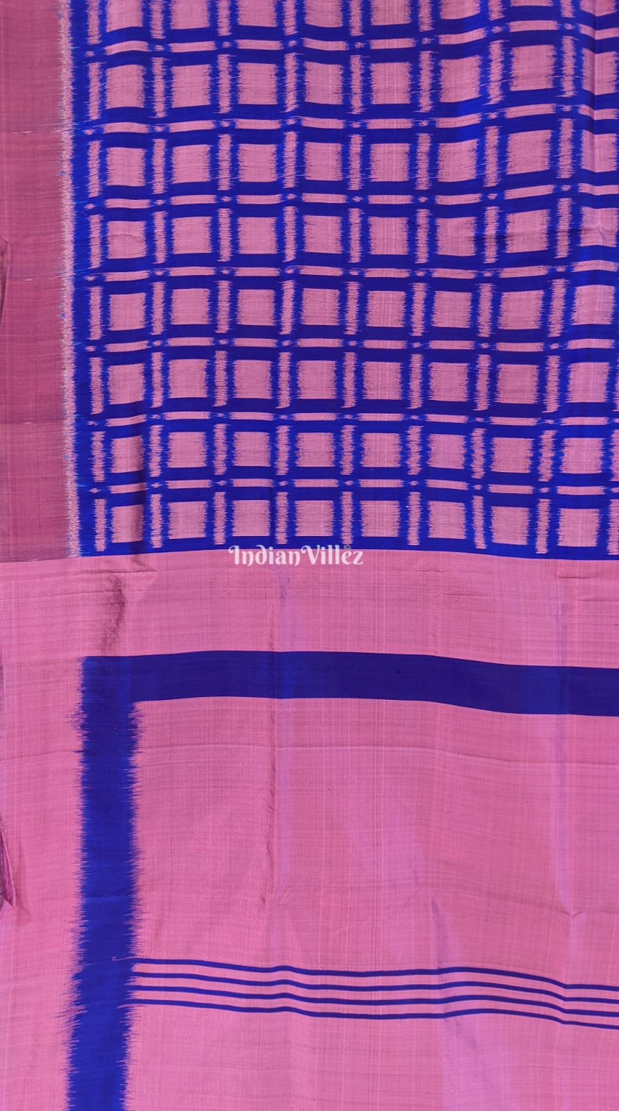Royal Blue & Rose Pink Odisha Ikat Contemporary Silk Saree