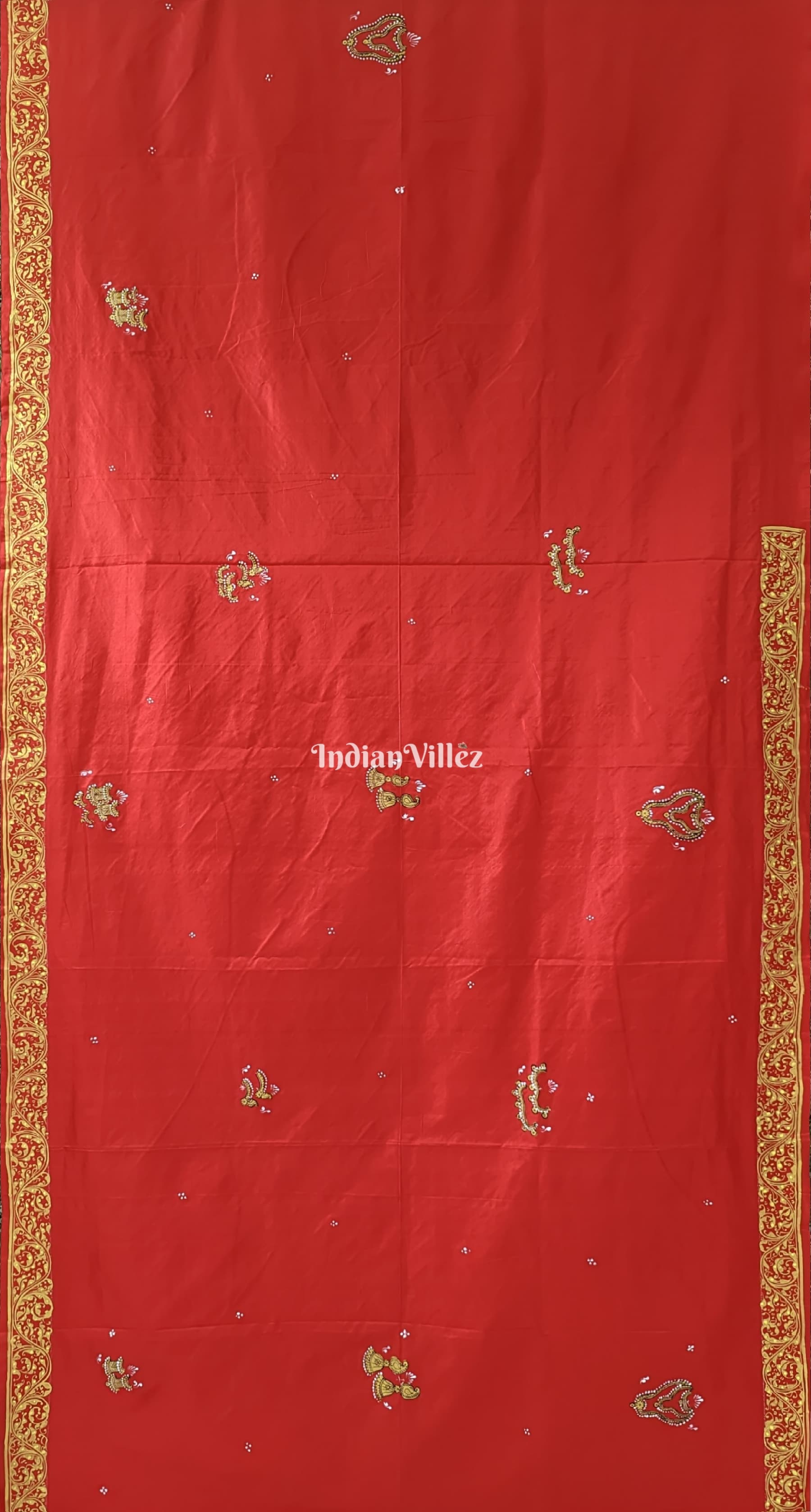 Red Sringar Raas Pattachitra Silk Saree