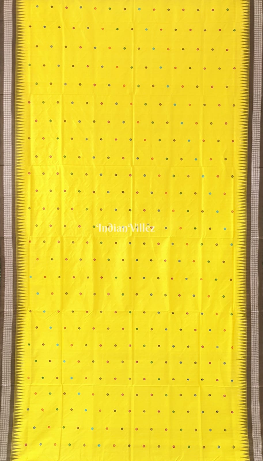 Yellow Dolabedi Bomkai Sambalpuri Silk Saree