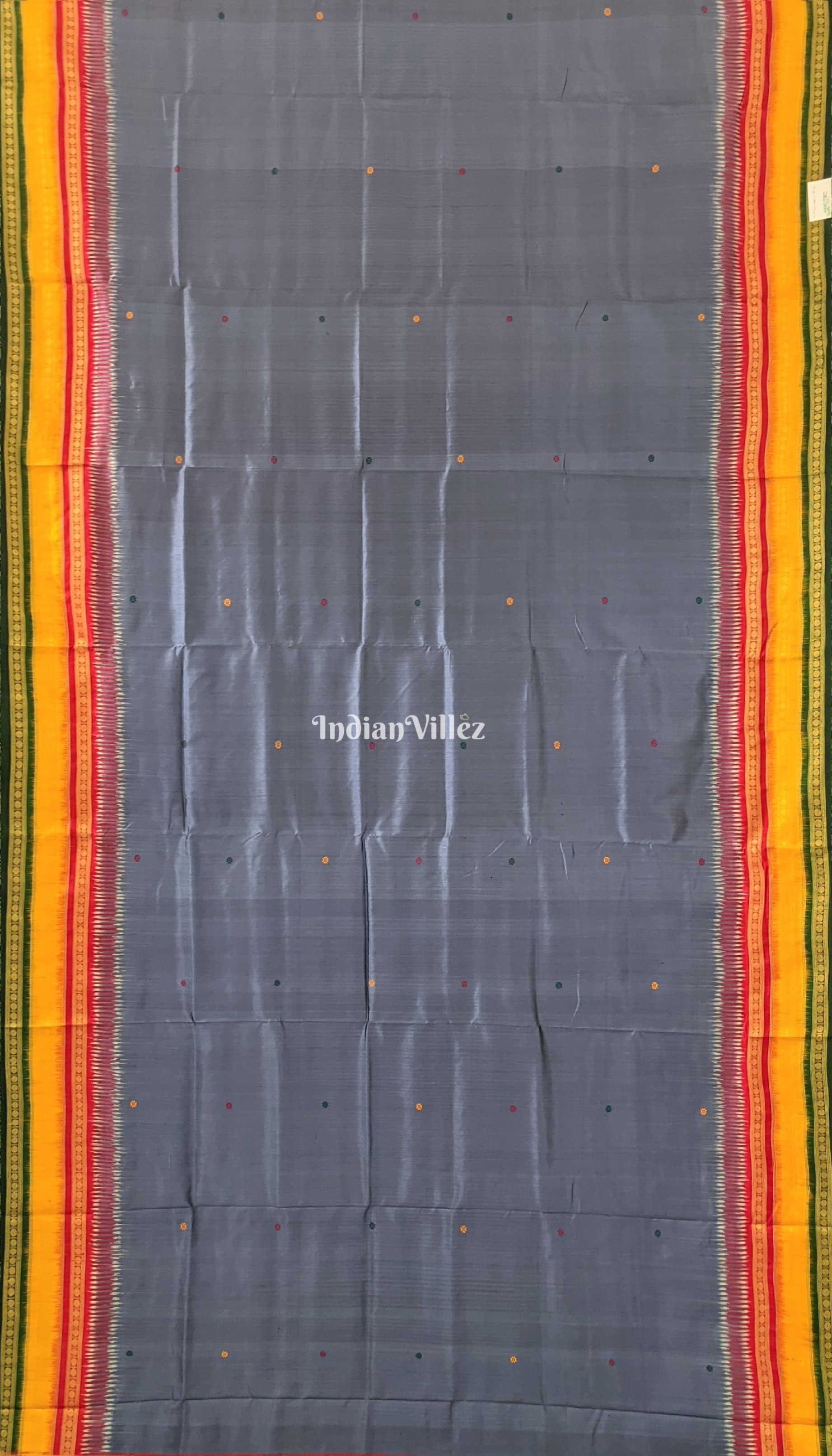Grey Odisha Ikat Kathiphera Khandua Silk Saree