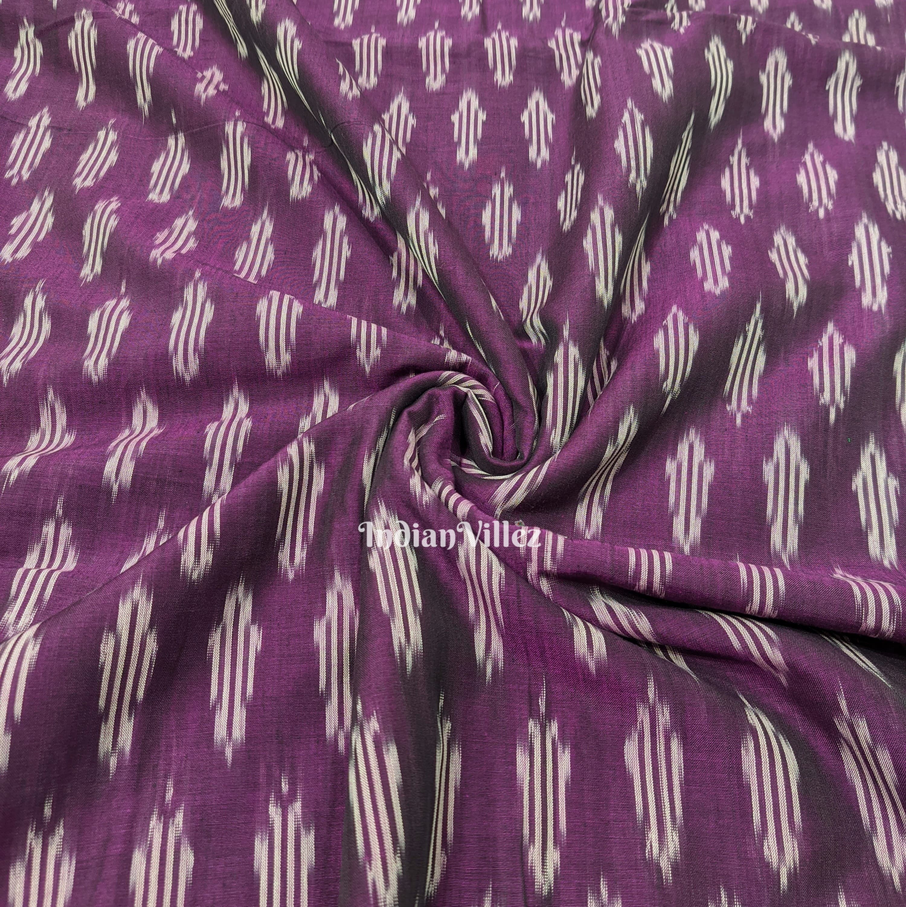 Purple Pochampally Ikat Cotton Fabric