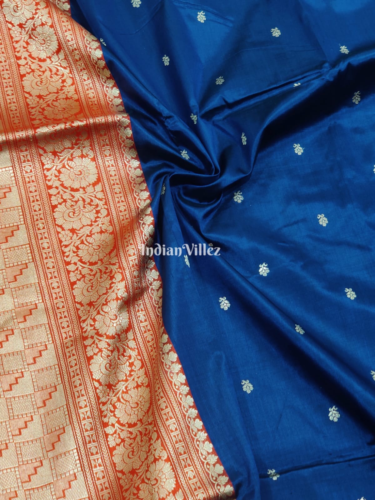 Blue Banarasi Katan Silk Saree( USA_V )