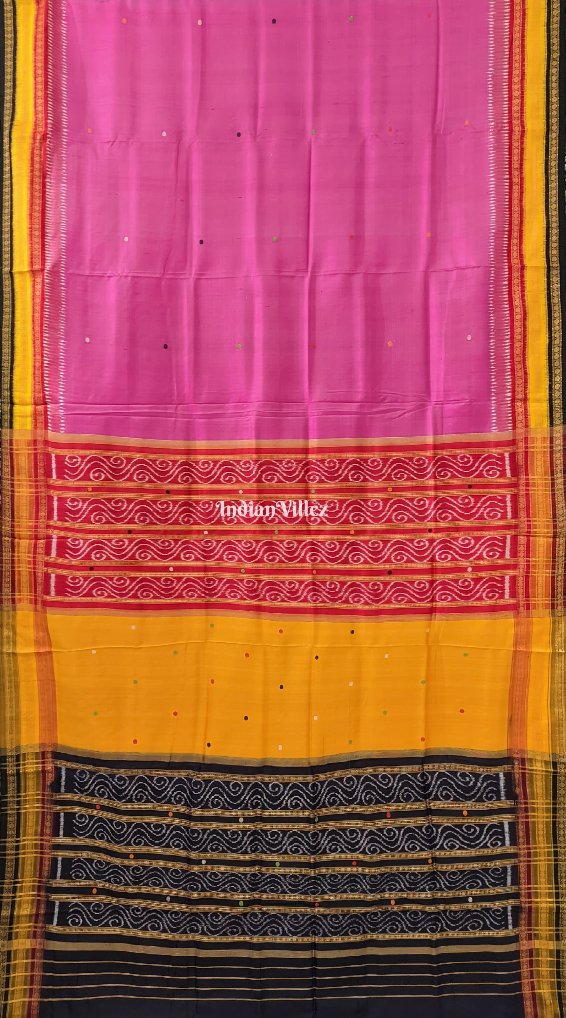 Pink Kathiphera Odisha Ikat Khandua Silk Saree