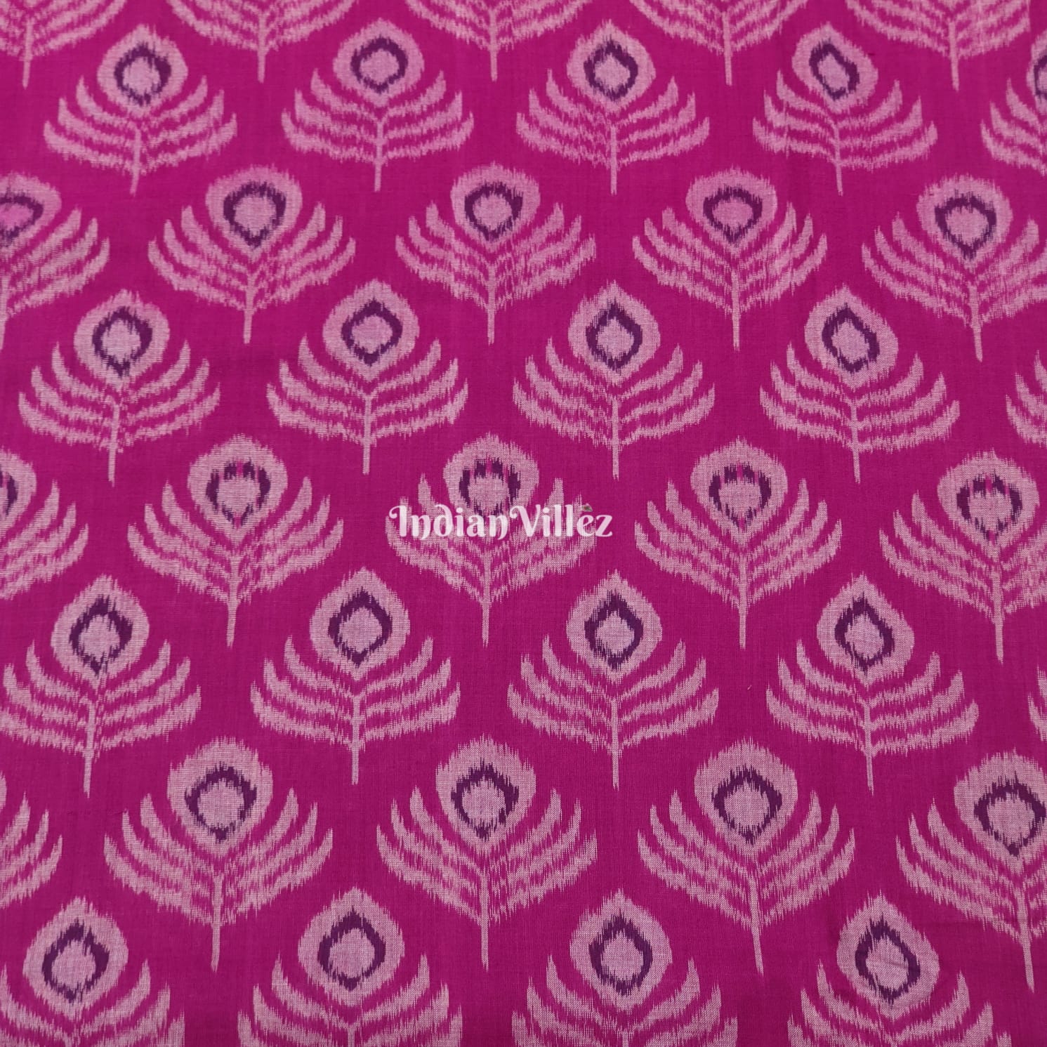 Magenta Pink Mayurchandrika Sambalpuri Cotton Fabric