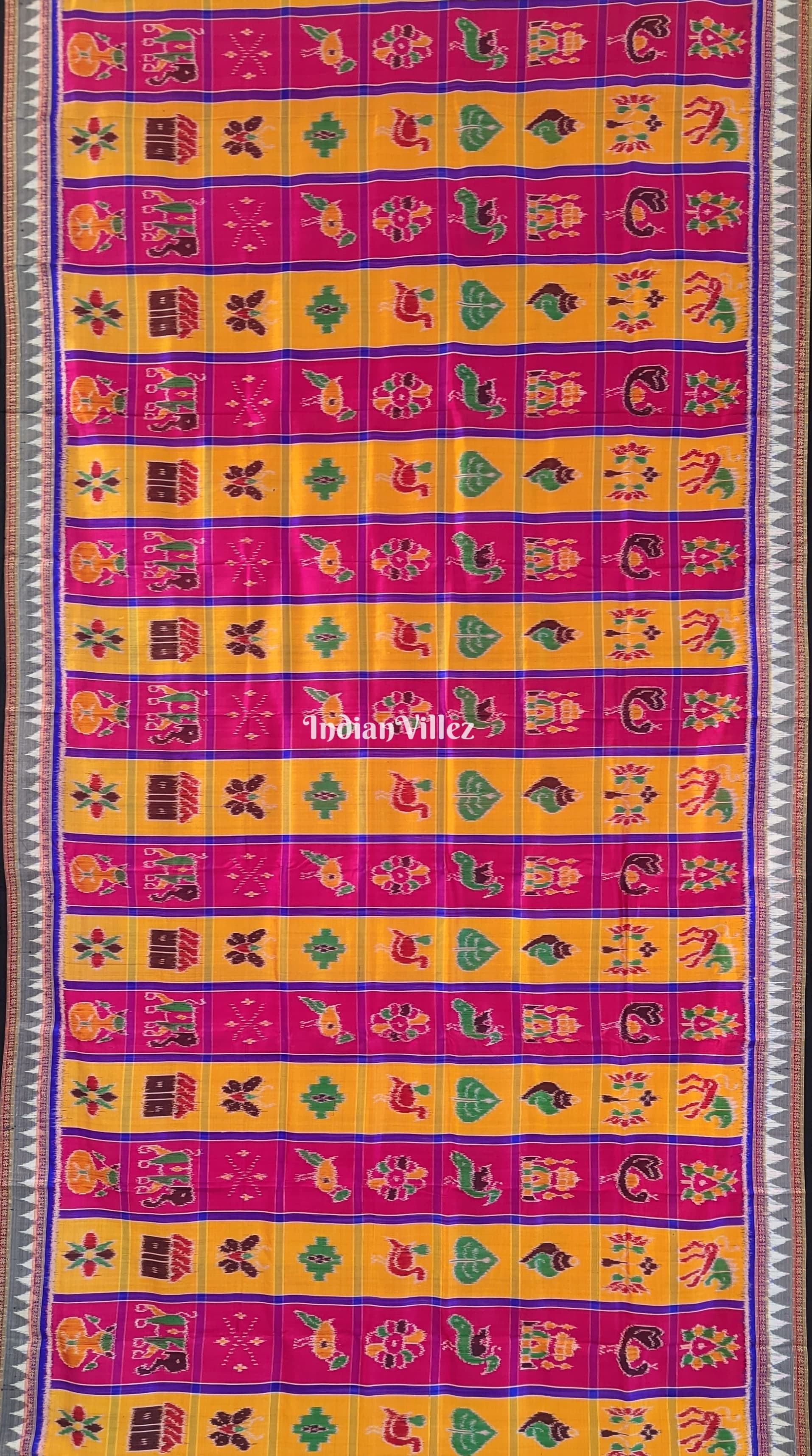 Multicolor Odisha Ikat Nabakothi Khandua Silk Saree