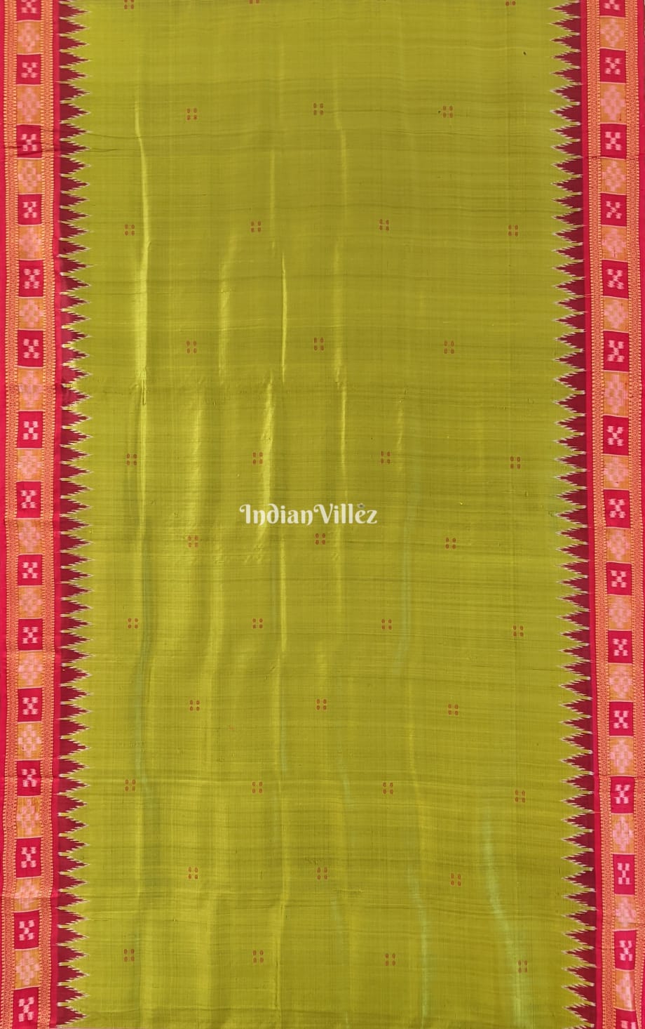Mehendi Green Butta Design Border Pasapali Khandua Silk Saree