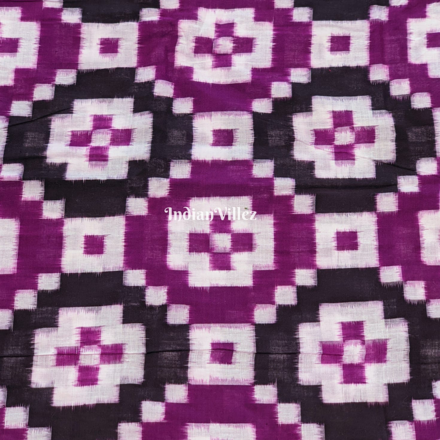 Purple Sambalpuri Bada Pasapali Cotton Fabric