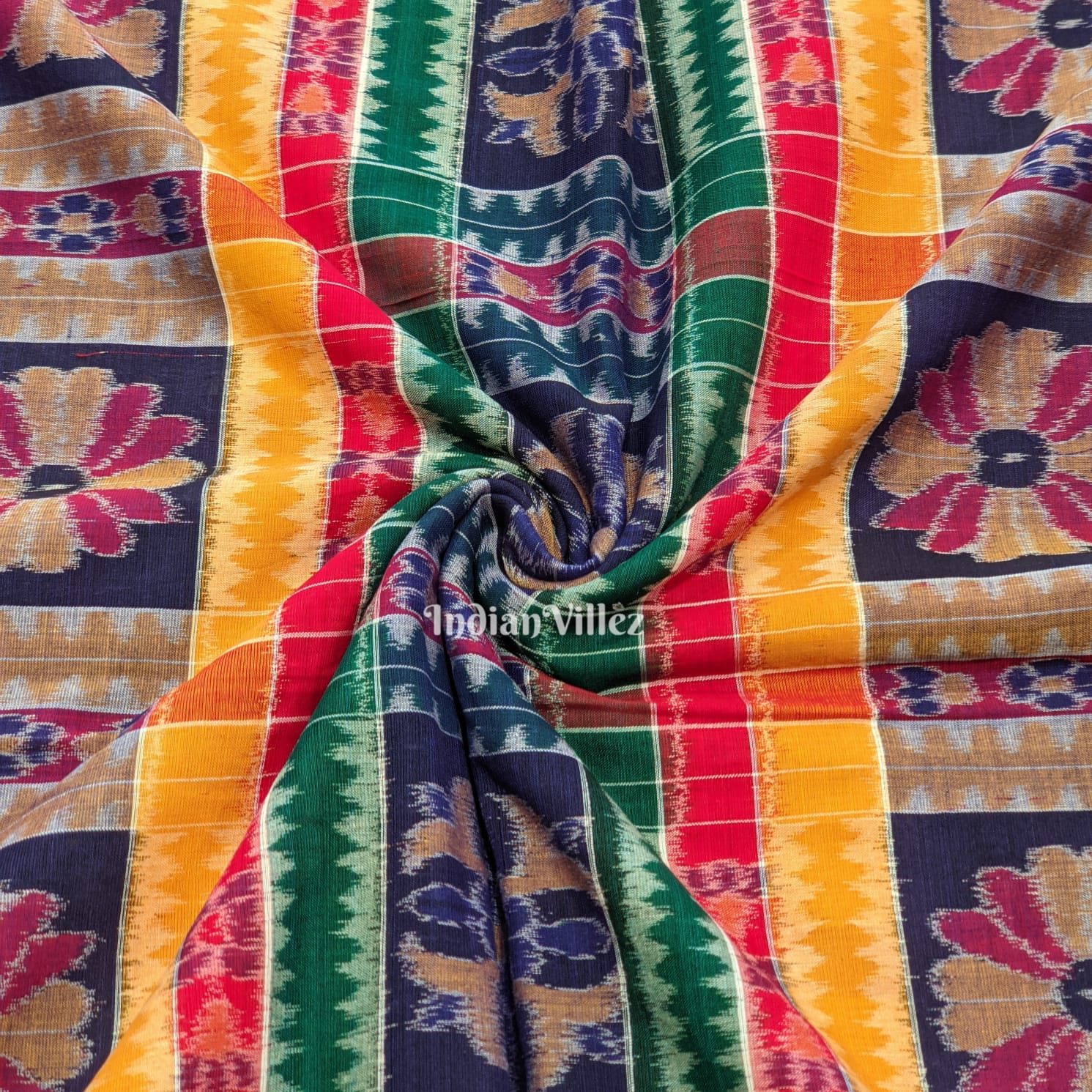 Multicolored Utkal Laxmi Sambalpuri Cotton Fabric