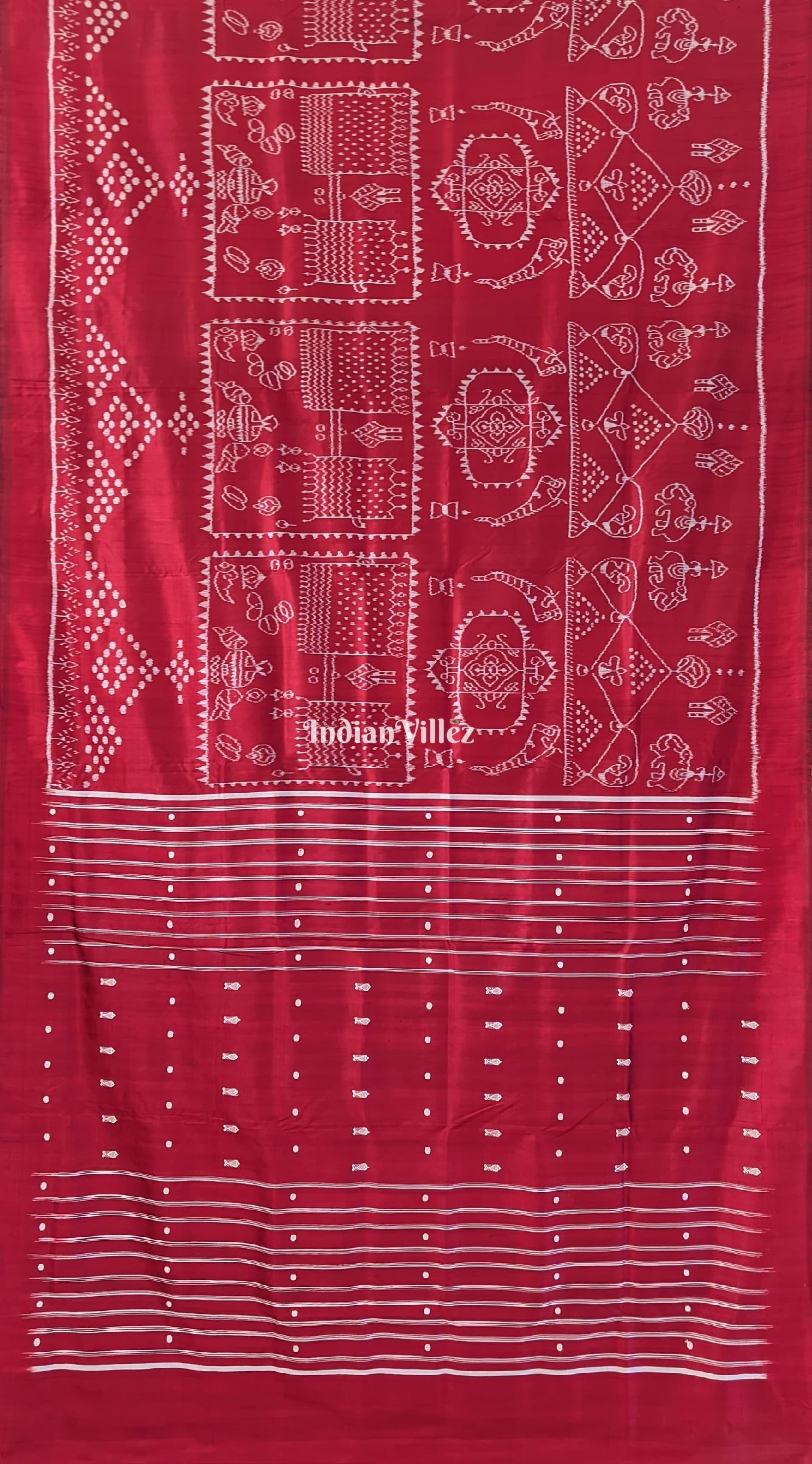 Maroon Manabasa Theme Odisha Ikat Contemporary Silk Saree