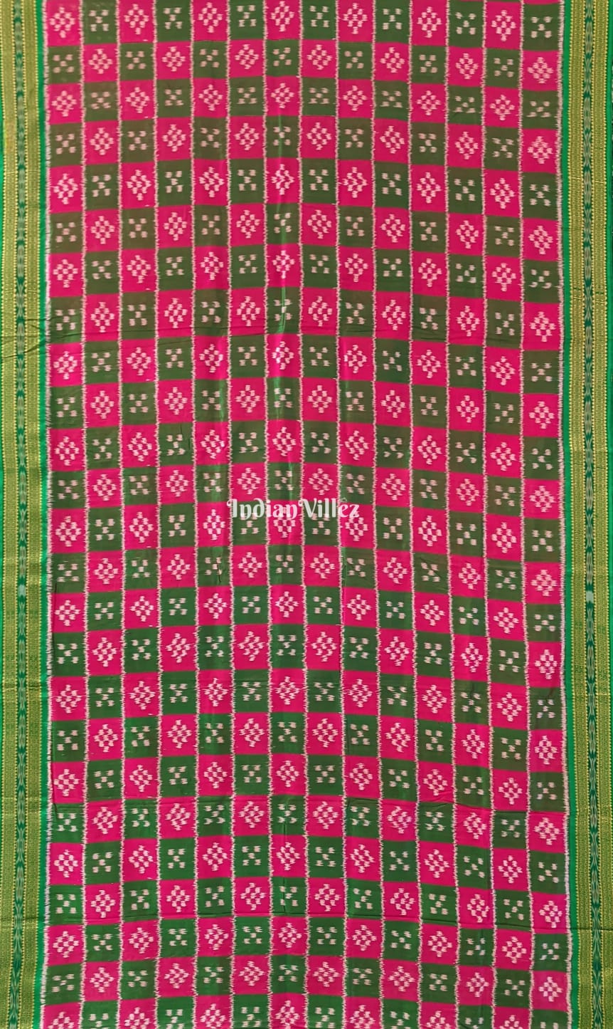 Rani Green Body Pasapali Odisha Ikat Khandua Silk Saree