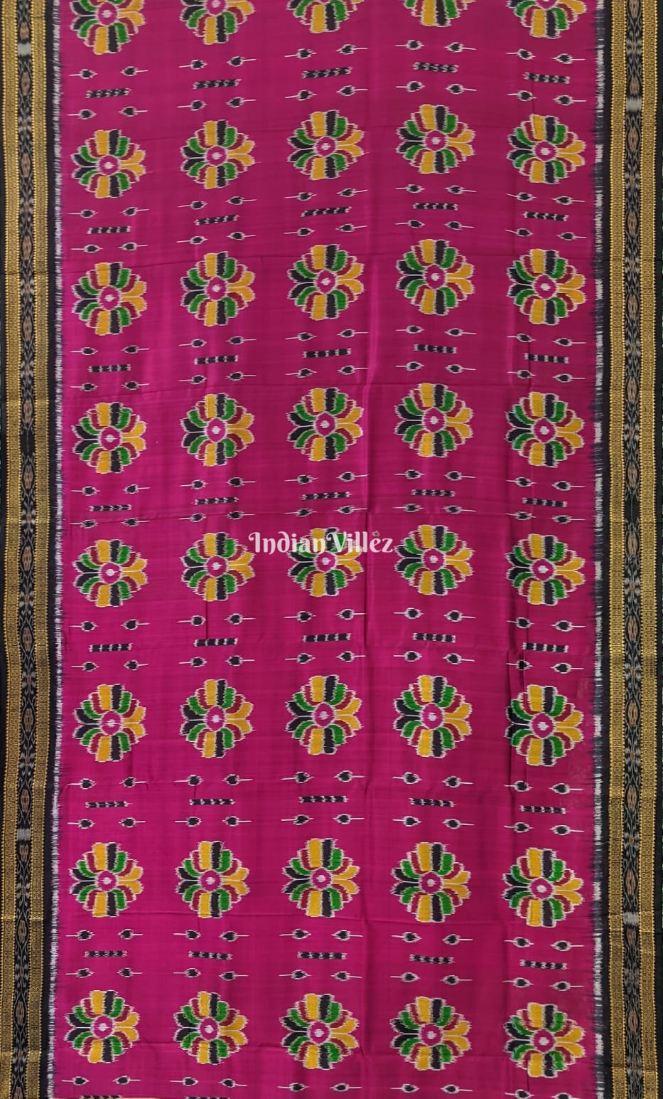 Magenta Baghambari Odisha Ikat Khandua Silk Saree