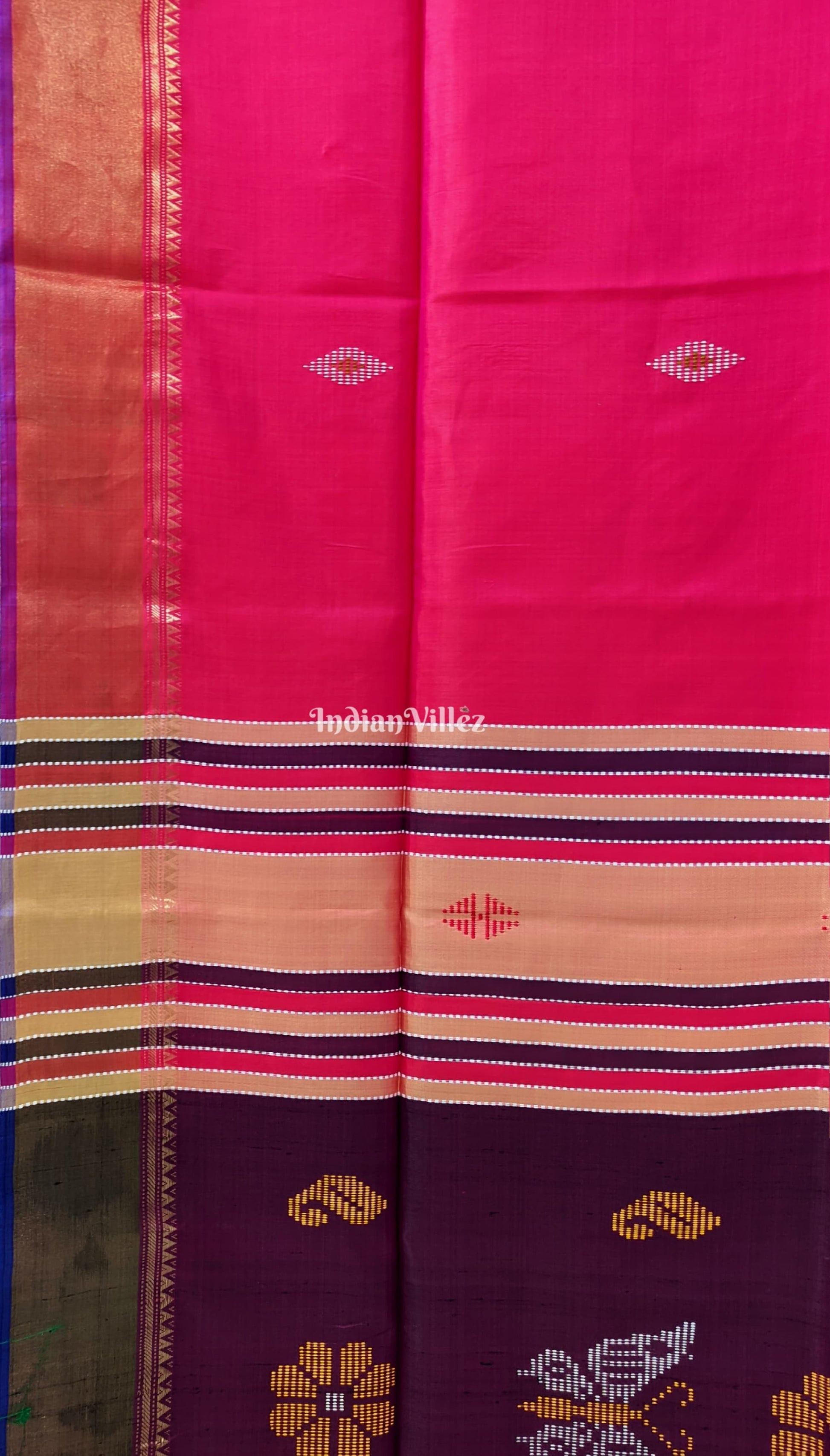 Red with Wine Handwoven Soft Silk Saree
