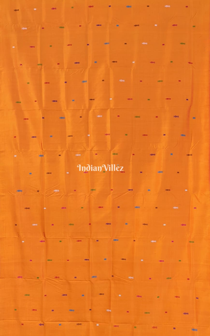 Yellow Fish/Flower Motif Contemporary Silk Saree